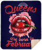 Queens Are Born In February T-Shirt Sexy Lips