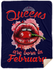 Queens Are Born In February T-Shirt Sexy Lips